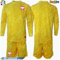 Maglie da calcio Polonia Portiere Prima Maglia Bambino Europei 2024 Manica Lunga (+ Pantaloni corti)